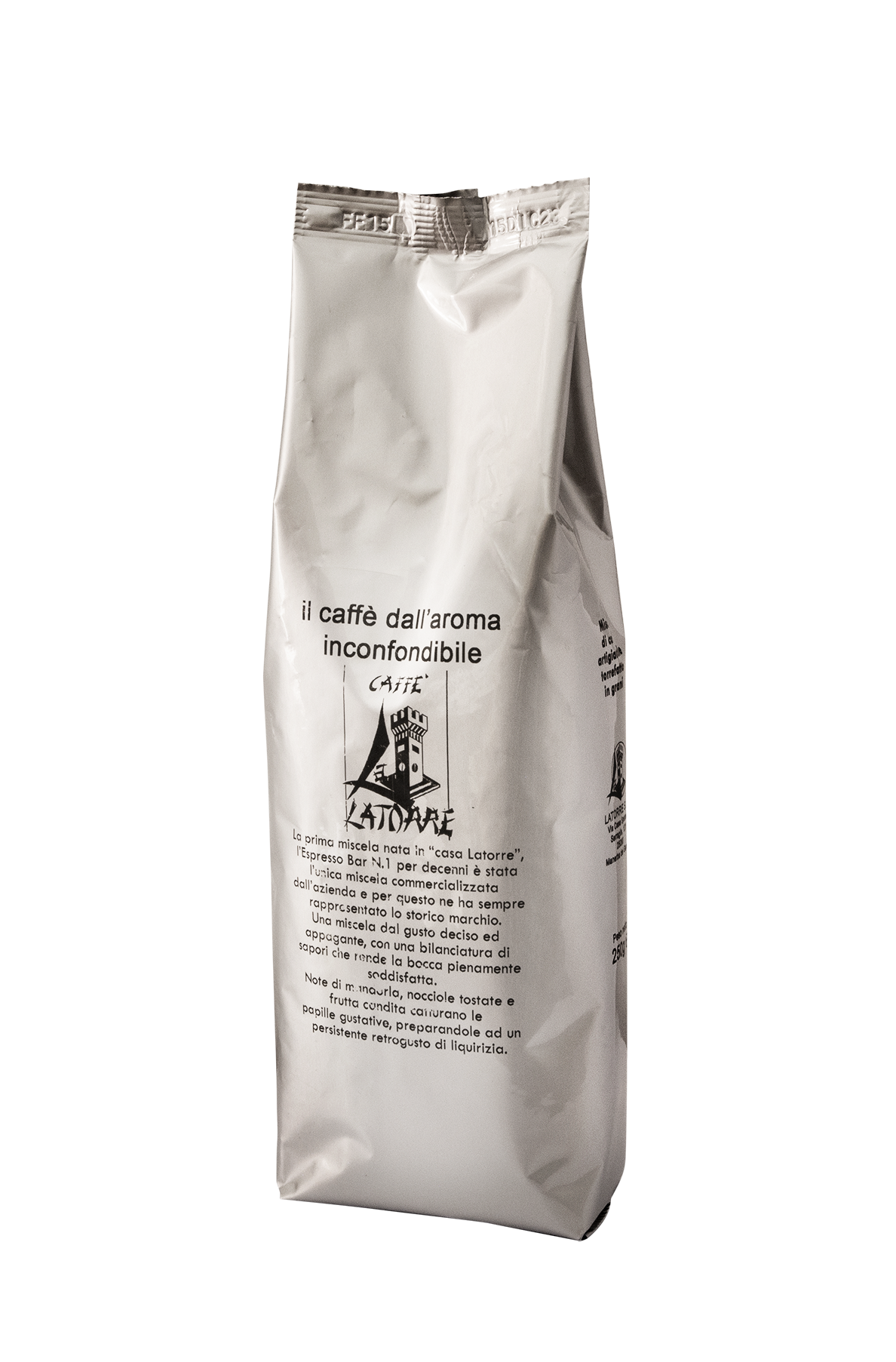 sacchetto da 250 gr in grani caffè latorre